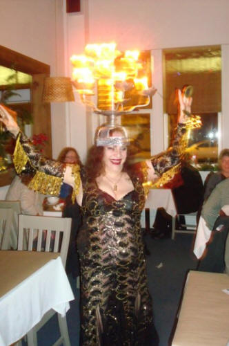 Zaphara dances on New Year's Eve at Yanni's